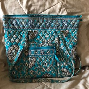 RETIRED Vera Bradley Totally Turq Shoulder Tote
